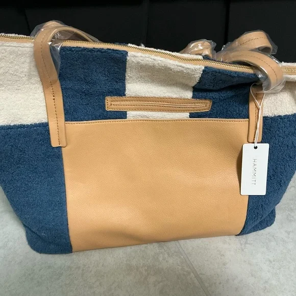 Hammitt Blue and Cream Striped Tote Bag - Picture 4 of 4